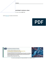 An Optical Instrument Worksheet in Physics Class