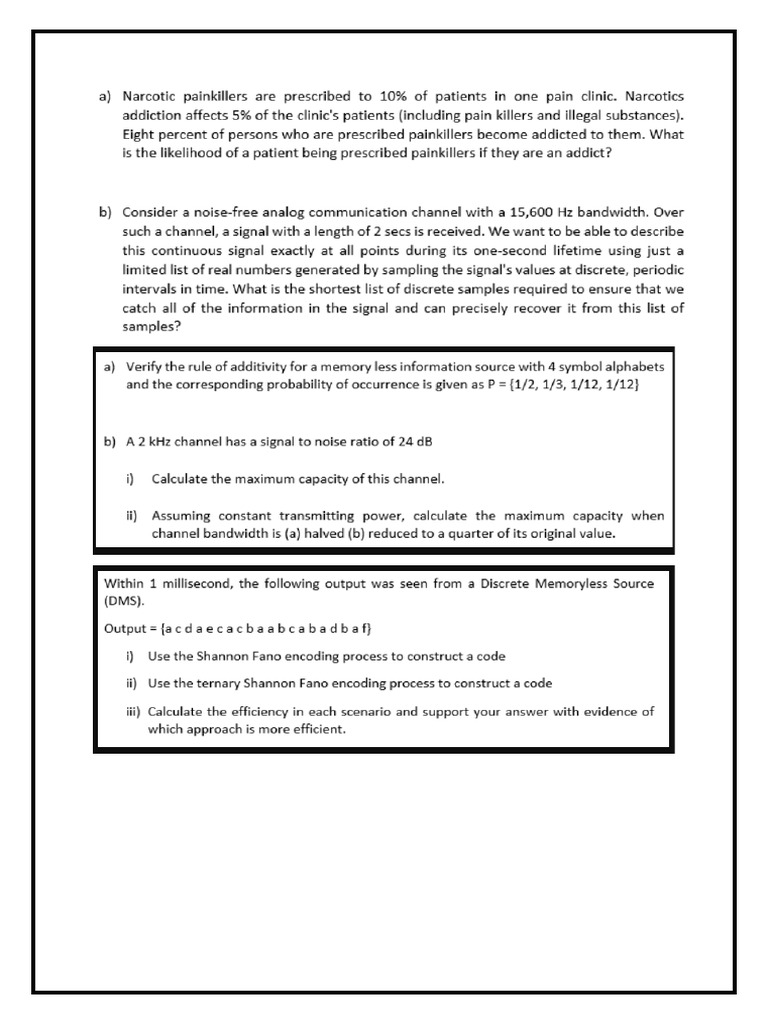 Information Theory & Coding Test ECE4007 | PDF | Data Compression ...