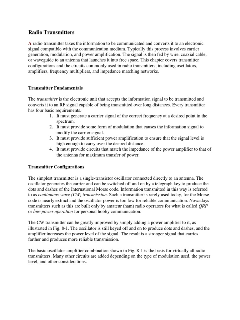 Radio Transmission PDF Amplifier Transmitter