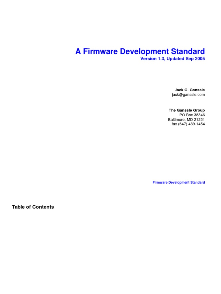 A Firmware Development Standard Jack Ganssle | PDF | Subroutine ...