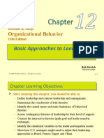 Organizational Behavior: Basic Approaches To Leadership