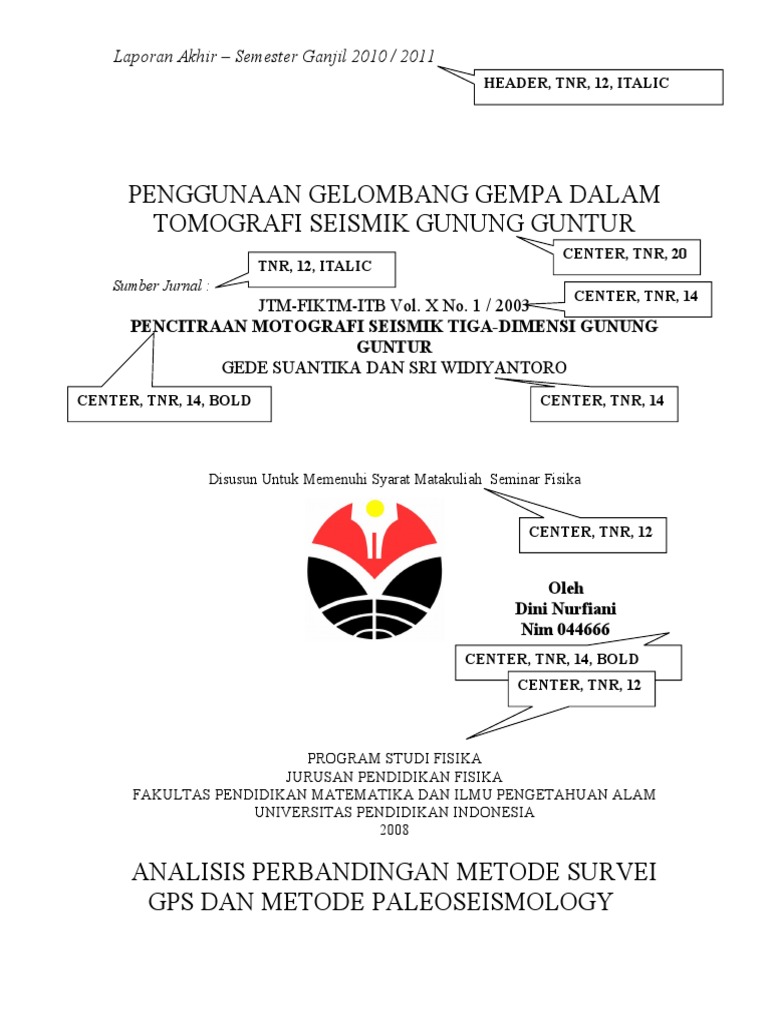 Contoh Cover Laporan Akhir