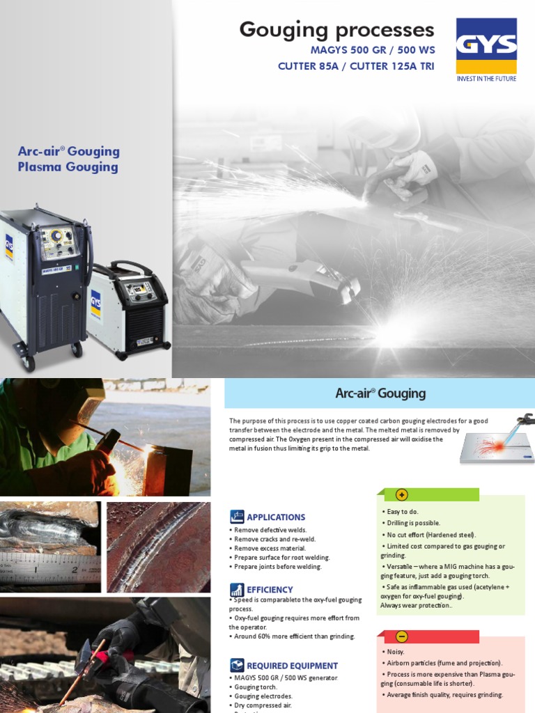 Gouging Processes ArcAir Gouging Plasma Gouging PDF Construction