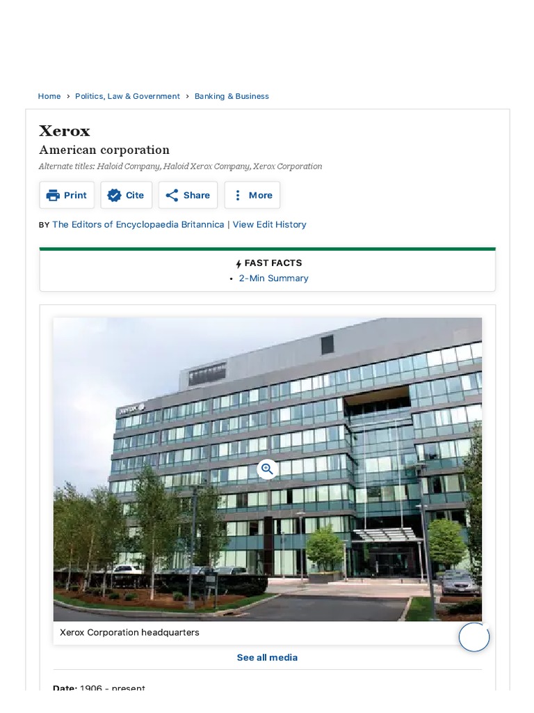 Xerox History, Products, & Facts Britannica PDF Photocopier