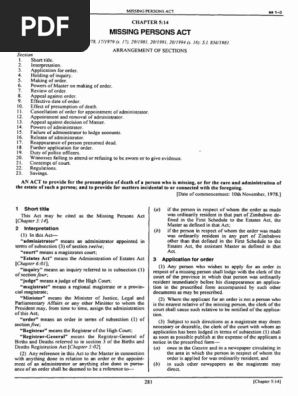 Missing persons act