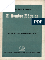 LA METTRIE - El Hombre Maquina - Eudeba, 1962