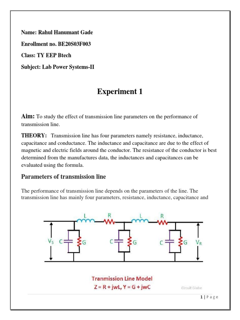Transmission Line Parameter Analysis | PDF | Transmission Line | Inductance