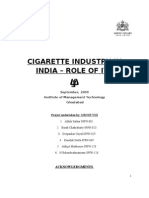 Cigarette Industry in India - Role of Itc: September, 2009 Institute of Management Technology Ghaziabad