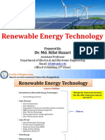 Renewable Energy Technology: Dr. Md. Rifat Hazari