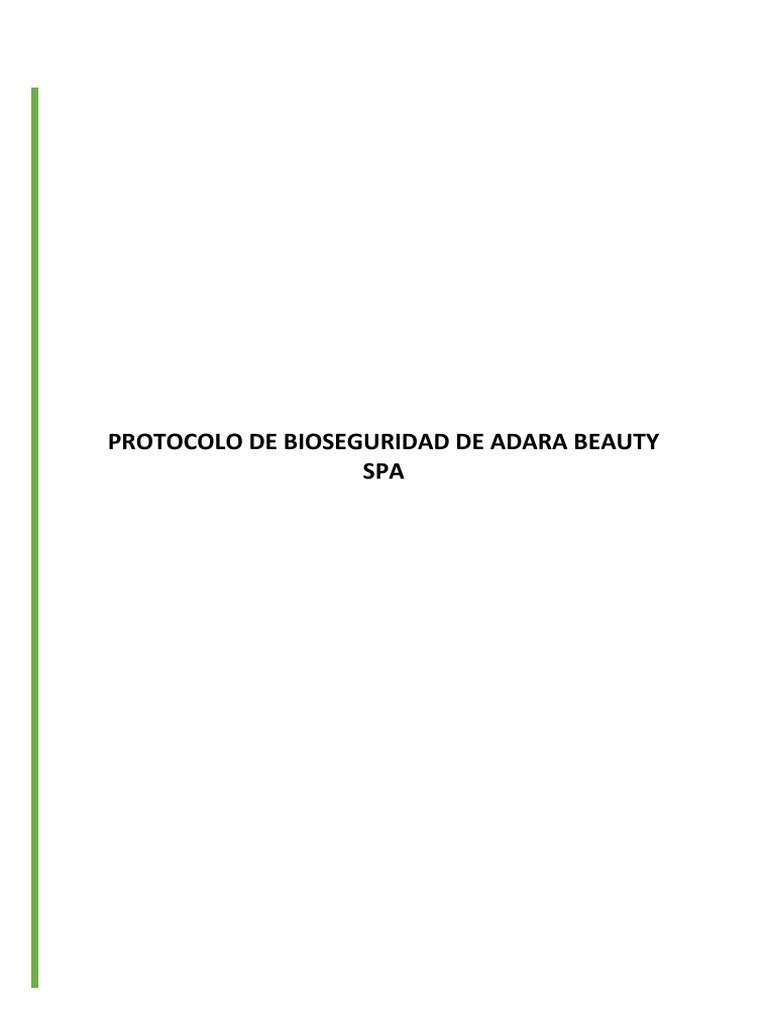 Protocolo de Bioseguridad de Spa | PDF | Especialidades Medicas ...