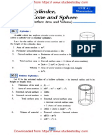 ICSE Class 10 Maths Chapter 20 Cylinder, Cone and Sphere