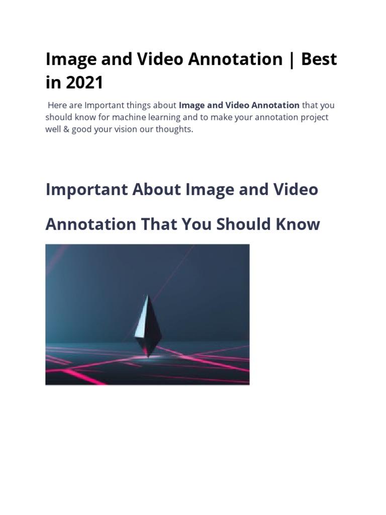 Image and Video Annotation | PDF | Deep Learning | Computer Vision