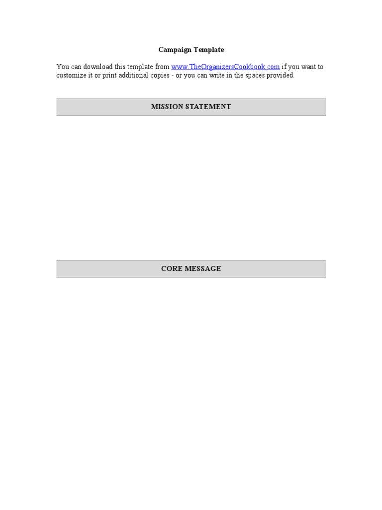 Campaign Planning Template Guide | PDF | Public Sphere | Business