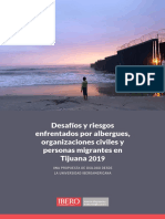 Informe. Desafios y Riesgos Enfrentados Por Organizaciones y Migrantes. Tijuana