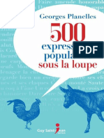 500 Expressions Populaires Sous La Loupe