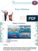 Water Pollution: University of Social Sciences and Humanities Faculty of English Lingustics and Literature