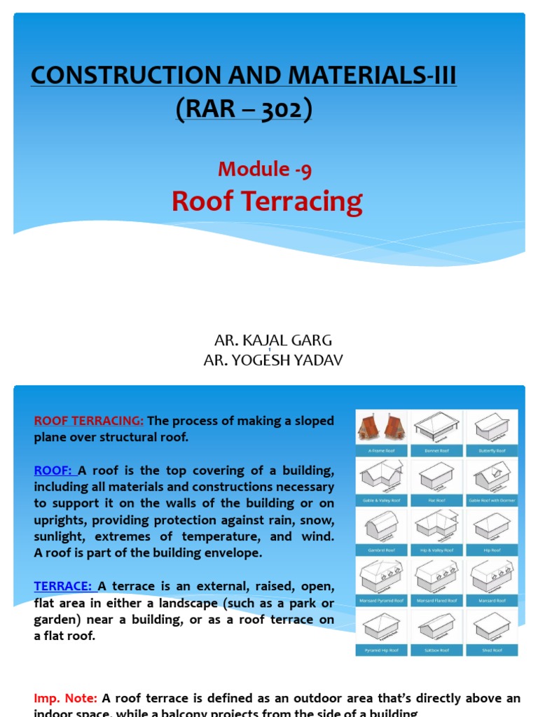 Roof Terracing PFD MOD9 PDF Roof Mortar (Masonry)