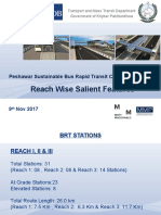 Reach Wise Salient Features: Peshawar Sustainable Bus Rapid Transit Corridor Project