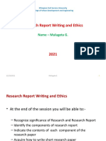 Research Report Writing and Ethics