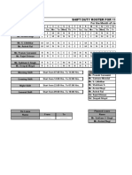 Shift Duty Roster For 110 MW Phep Andritz O&M: Date Day