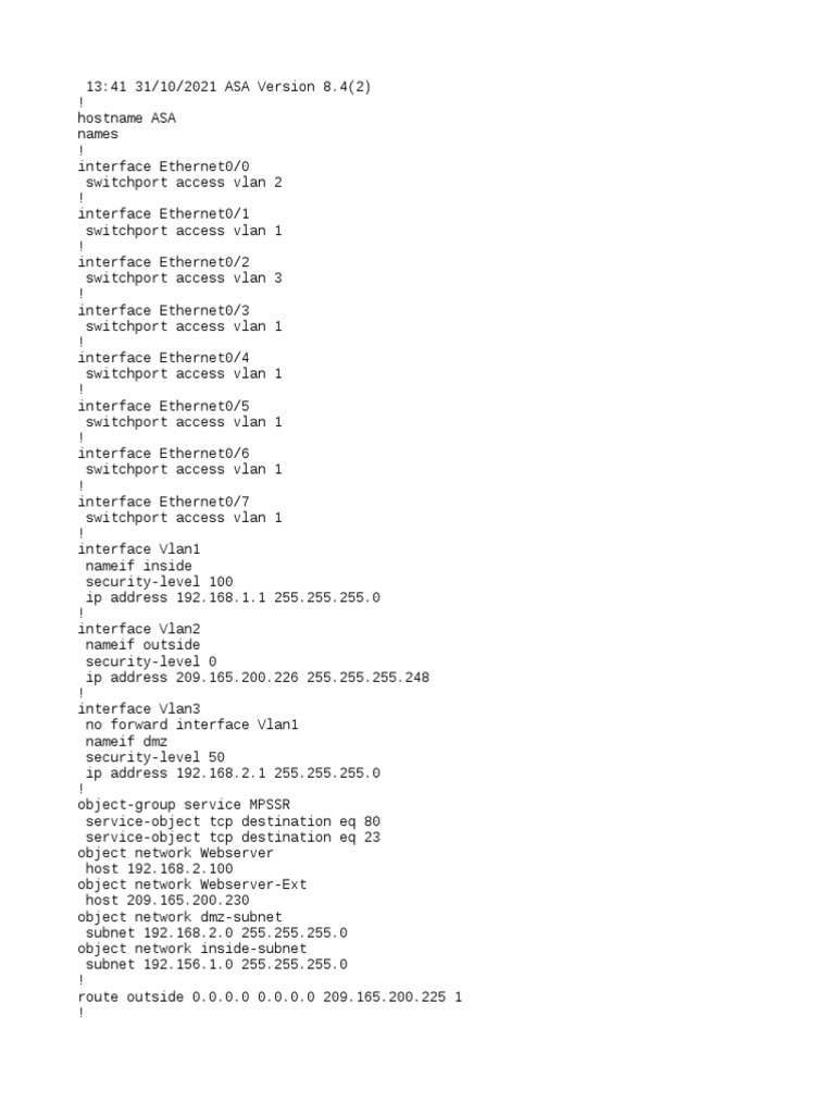 ASA 8.4(2) Configuration Guide | PDF