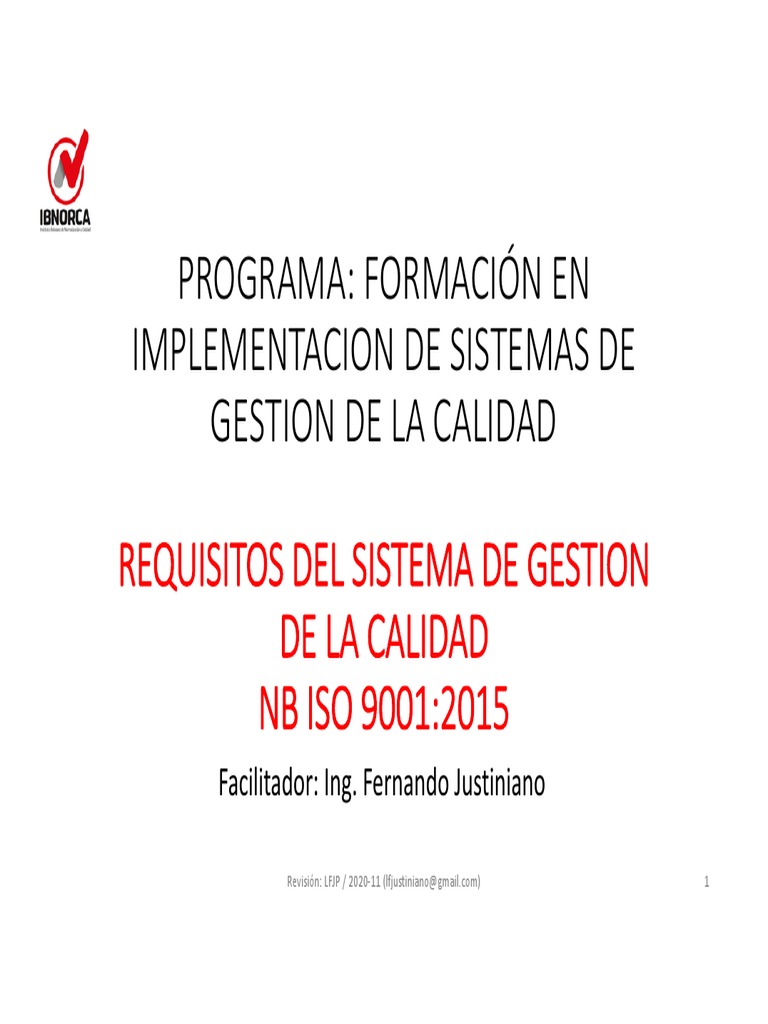 Implementación de ISO 9001:2015 SGC | PDF | Gestión de la calidad ...