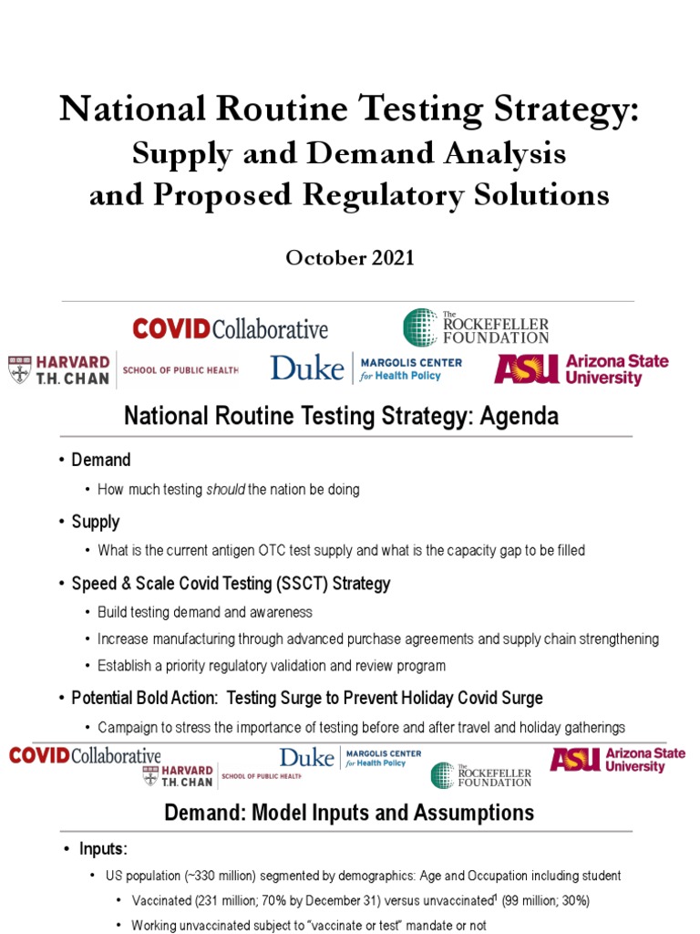 National COVID Testing Strategy Analysis | PDF | Vaccines | Subsidy