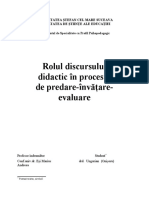 Rolul Discursului Didactic in Procesul D