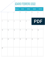 Calendario Febrero 2022