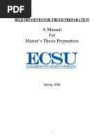 A Manual For Master's Thesis Preparation