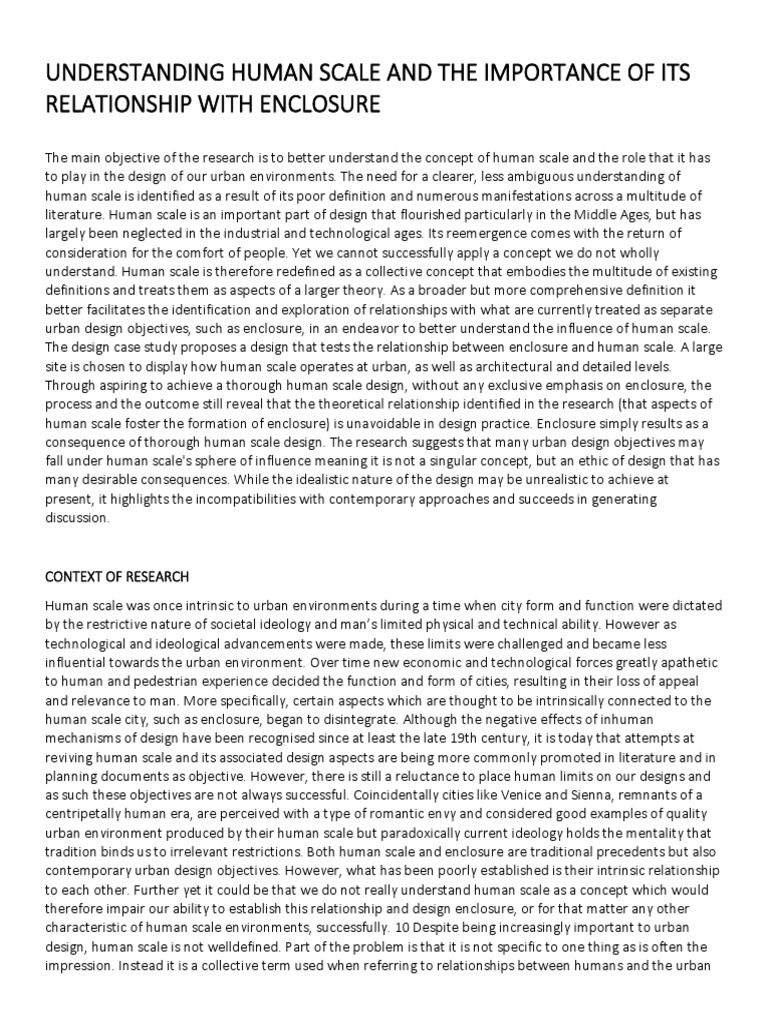 Exploring Human Scale in Urban Design | PDF | Design | Perception