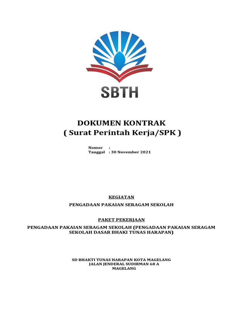 Biaya Pengadaan Seragam SBTH 2021 | PDF