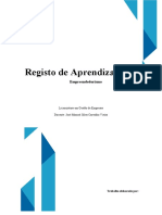 Empreendedorismo registo aprendizagem