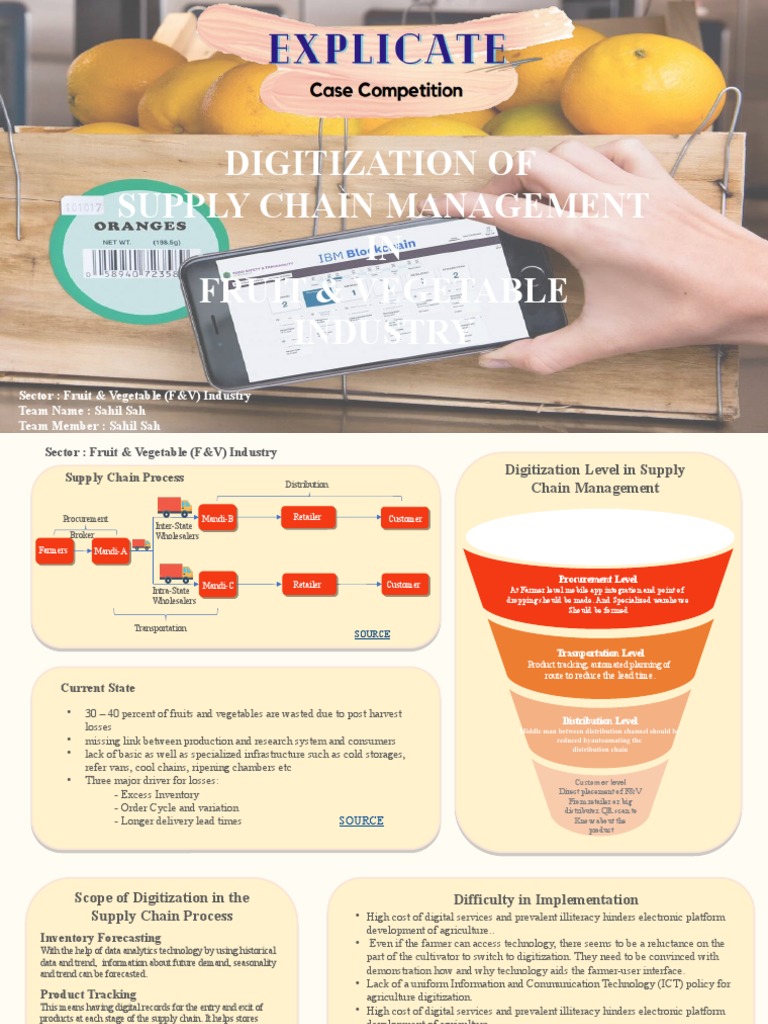 Digitizing Supply Chain in F&V Industry | PDF | Supply Chain | Inventory
