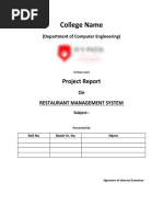 Toaz - Info Restaurant Management System Project Report PR