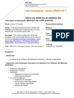 Validation Des Methodes Analytiques Norme Afnor NF V 03 110