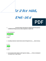 Quiz 2 For Mid, ENG-504: A) Non-Contemporary B) Contemporary C) Ancient D) New