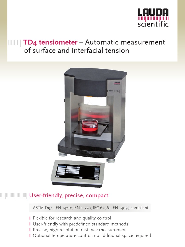 Automatic Measurement of Surface and Interfacial Tension: TD4 ...