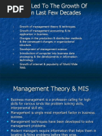 Factors Led To The Growth of MIS