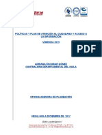 Políticas y Plan de Atención Al Ciudadano