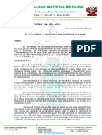 Resolución de Alcaldía #196-2021 Aprobar Analitico Actualizado Del Centro Civico Paras