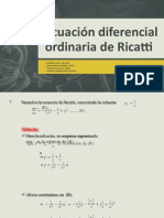 Ecuación Diferencial Ordinaria de Ricatti