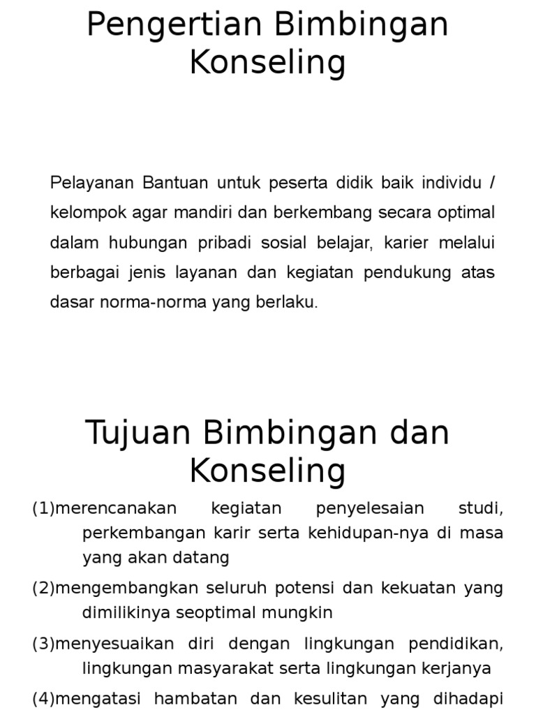 Pengertian Bimbingan Konseling