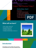 Course: Data Structure Using C: Selection Sort