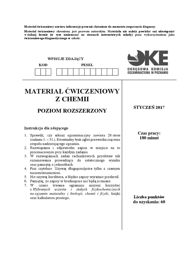 Próbna Matura Oke Poznań Styczeń 2017