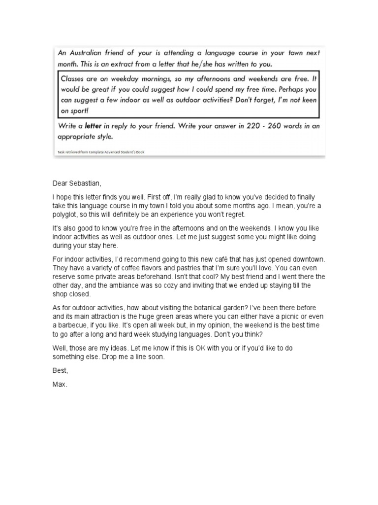 Informal Letter To A Friend | PDF
