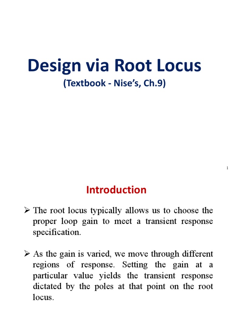 Control Systems: Root Locus Design | PDF | Control Theory | Steady State