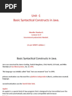 Unit - 1 Basic Syntactical Constructs in Java.: Mundhe Shankar.G. Lecturer in IT Government Polytechnic Nanded