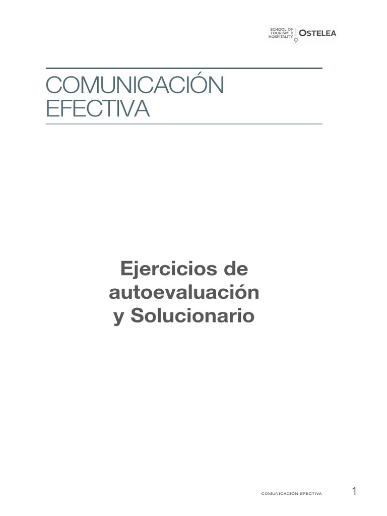 Ejercicios de Comunicación Efectiva | PDF | Comunicación | Comunicación ...