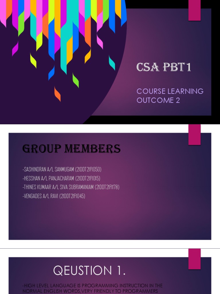 Csa Pbt1: Course Learning Outcome 2 | PDF